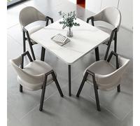 Petit Ensemble de Table à Manger pour 4 Personnes, Ensemble de Table à Manger carrée Moderne, Peu encombrant, pour Salon, Salle de séjour, Cuisine Khaki