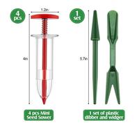 Petit épandeur de graines, ensemble de plantoir et de largeur de semis manuel, outil de plantation de graines portatif pour légumes et fleurs 6 pièces