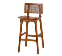 Petit Escabeau Tabouret de Bar créatif Style Chinois, Tabouret Haut for la Maison, Chaise d'îlot en Bois Massif, à Dossier