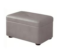 Petit espace de rangement rembourré épais - Repose-pieds carrés avec bois E 25,4 x 40 x 22,9 cm, repose-pieds gris élégant pour salon et chambre à coucher