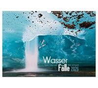 Petit et grand calendrier mural 2026 format A3 paysage, motif cascade, calendrier mensuel CALVENDO