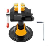 Petit étau en alliage d'aluminium avec ventouse et rotation à 360 degrés, offrant un serrage stable des pièces jusqu'à 30 mm sur des surfaces lisses (argenté)