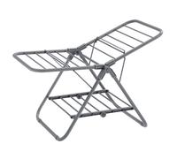 Petit Étendoir à Linge, Pliable, en Métal, pour Petits Vêtements, Serviettes, 44 x 101 x 54 cm, Gris Tourterelle