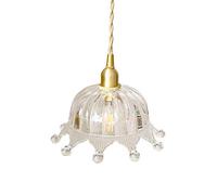 Petit européen en cuivre Pur en Forme de Couronne pour Chambre de Princesse de Fille, éclairage Suspendu Transparent, plafonnier en Verre d'intérieur, décoration Artistique, Lampe Suspendue