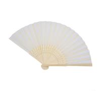 Petit éventail chinois élégant fait à la main en soie - Cadeau de fête ou souvenir unique qui mélange forme et fonctionnalité (blanc)