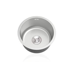Petit Evier en Argent Rond,Mini Evier Cuisine,éVier de Cuisine 1 Bac,Evier en Inox,Lavabo Cuisin pour Caravane,Camping Car,FaçOns D'Installer Sur Le Plan et Sous Plan (Ø 36cm)