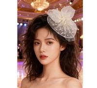 Petit Fascinator en forme de fleur de rose avec un voile à pois, décoratif pour banquet, accessoire cheveux, chapeau de derby, mini-chapeaux, mini-chapeaux hauts, mini-casquettes, fournitures scolaire