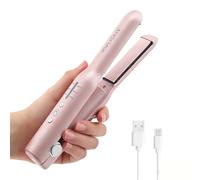 Petit fer à lisser portable sans fil pour les voyages et les retouches en déplacement pour cheveux courts et frange (rechargeable)