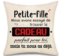 Petit-Fille Nous Avons Essayé de Trouver Le Cadeau Parfait pour Toi Housse de Coussin pour Femme Fille de Grand-mère Grand-père Inspiration Cadeau pour Elle Cadeaux d'anniversaire Noël (Petit-Fille)
