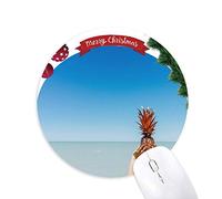 petit film océan plage ananas mer tapis de souris en caoutchouc de sapin de noël