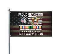Petit-Fils Fier D'Un Vétéran De La Guerre Du Golfe Américain Drapeau De Festival Résistant Drapeaux De Jardin Double Face Bannière Cour 90X150Cm Pour Porte Intérieure Ferme