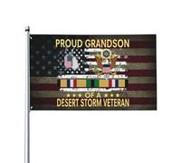 Petit-Fils Fier Et Vintage D'Un Vétéran De La Guerre Du Golfe Américain Drapeaux Avec Œillets Drapeaux De Maison Double Face Bannières 90X150Cm Pour Fêtes Clubs Chambres