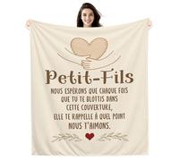 Petit-fils Nous Espérons Que Chaque Fois que Tu te blottis Dans Cette Couverture elle Te Rappelle à Quel Point Nous t’aimons Couverture pour Petit-fils Cadeau d'anniversaire et de Noël (petit-fils b)