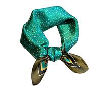 Petit foulard carré 100 % pure soie de mûrier pour femme - Vert brillant, 53 x 53 cm, Vert brillant, Small