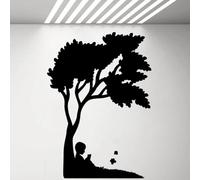 Petit garçon qui lit autocollant mural chambre des enfants salle de classe de la librairie décoration intérieure autocollants en verre fresque murale