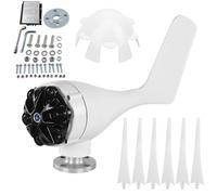 Petit générateur éolien Kit d'éoliennes à 6 pales d'alimentation 300 W Système d'énergie éolienne portable pour bateaux, cabines, maisons mobiles, lames en fibre de nylon de 21,7 (12V)