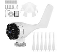 Petit générateur éolien Kit d'éoliennes à 6 pales d'alimentation 300 W Système d'énergie éolienne portable pour bateaux, cabines, maisons mobiles, lames en fibre de nylon de 21,7 (24V)