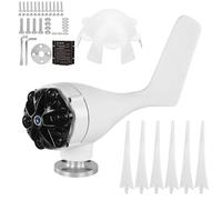 Petit générateur éolien Kit d'éoliennes à 6 pales d'alimentation 300 W Système d'énergie éolienne portable pour bateaux, cabines, maisons mobiles, lames en fibre de nylon de 21,7 (48V)