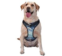 Petit gilet de traction imprimé nuages blancs sur la mer pour animaux de compagnie à porter lors de la promenade du chien ou de l'escalade des montagnes