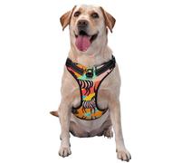 Petit gilet de traction imprimé zèbre à fond coloré pour animal de compagnie - Convient pour promener le chien, randonnée et aventures en plein air