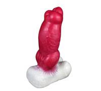 Petit Gode À Nœud De Chien Débutant De 6.3in,gode Animal Réaliste En Silicone Avec Ventouse Puissante,godes Minces De Créature Colorée Monstre Fantastique,jouet Sexuel À Plug Anal Pour Pénis (Red)