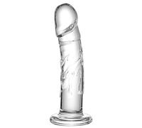 Petit gode en verre réaliste de 18 cm, jouet sexuel réaliste pour débutant, gode en verre de cristal transparent pour femmes/hommes/gay, jouets anaux réalistes et jeux pour adultes.