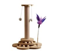 Petit griffoir for Chats - Base en Bois Massif et infusion d'herbe à Chat - Encourage Un comportement de grattage Positif(B)