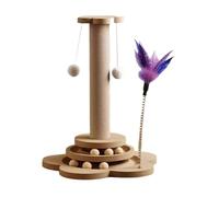 Petit griffoir for Chats - Base en Bois Massif et infusion d'herbe à Chat - Encourage Un comportement de grattage Positif(A)