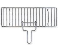 Petit grill chromé 13x37 cm avec poignée pour la cuisson de la viande, du pain s