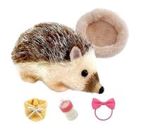 Petit Hérisson 13 cm Petit Compagnon Hérisson | Jouet animal doux avec tapis de couchage Figurine en silicone pour lit de voyage en chambre bricolage jeux fantastiques