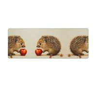 Petit hérisson portant un fruit imprimé tapis de souris extra large 30,5 x 80 cm pour le bureau, les jeux et l'apprentissage - Durable, confortable et respectueux de l'environnement