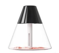 Petit humidificateur avec veilleuse apaisante, humidificateur silencieux pour bureau et chambre à coucher, contrôle à un bouton, hydratant d'air portable pour (noir)