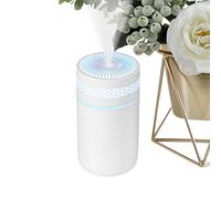 Petit humidificateur, humidificateur de table éclairé avec éclairage LED intégré | Double vitesse et machine de destruction silencieuse alimentée par USB pour hôtel, chambre, chambre d'enfant, voyage