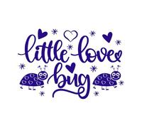 petit insecte d'amour sois mon cœur Saint Valentin amour vacances Stickers muraux 50.4x76.4cm Ne se décolle pas Bleu foncé