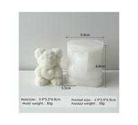 (Petit J-0338) Moule en silicone pour bougie 3D en forme d'ourson en forme de rose pour la Saint-Valentin,