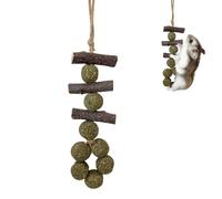 Petit jouet à mâcher pour animaux - Kit d'enrichissement du chinchilla | Bâton de pomme à mâcher avec boule de maïs traité pour lapins, cochons d'Inde, hamsters, accessoires de soins buccaux naturels