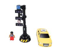 Petit Jouet de Feu de Circulation avec Lumières LED de Modèle de Voiture et Caractéristiques Décoratives Améliore Les Compétences Sociales des Enfants de 3 Ans et Plus (Ensemble de Feux de