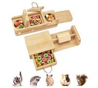 Petit jouet de recherche de nourriture pour animaux de compagnie - 17 x 6,5 x 4 cm - Grand jeu en bois - Puzzle d'animaux, jouet d'exercice passionnant | Stimulation cérébrale et activité physique