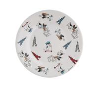 Petit Jour, Assiette à Dessert en Mélamine, Collection Doggy in Paris, Blanc, Légère et Robuste, Pour Dessert, Ronde, 20 x 20 x 1 cm