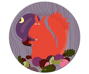 Petit Jour Paris - Assiette à Dessert - Motif Ecureuil - Multicolore - Ø 20cm