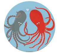 Petit Jour Paris - Assiette à Dessert - Motif Poulpes Amoureux - Multicolore - Diamètre 20 cm - Mélamine