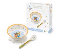 Petit Jour Paris - Bol Ventouse 160 ml Pierre Lapin avec Cuillère - Pour Bébé - Vaisselle 1er Âge Bébé et Enfant en Mélamine et Silicone - Premiers Repas dès 6 Mois - Cadeau Naissance