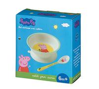 PETIT JOUR PARIS - Coffret Cadeau Peppa Pig : 1 Bol Ventouse (Ø 12,5 cm - H. 5,5 cm - 160 ml) + 1 Petite Cuillère - Ensemble Repas Bébé - Idéal pour Apprendre à Manger Seul - Compatible Lave-vaisselle