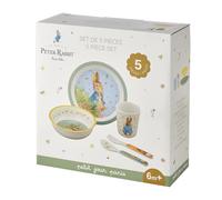 Petit Jour Paris - Coffret Repas Pierre Lapin Vert 5 Pièces - Vaisselle Bébé et Enfant avec Assiette, Bol, Gobelet et Set de Couverts - Sans BPA - dès 6 Mois - Cadeau Naissance