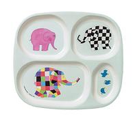 Elmer Petit Jour Paris - EL935P - Plateau à Compartiments Parfait pour la diversification alimentaire 6Mois+ - Mélamine - Sans BPA - 24 x 21- Lavable Au Lave-Vaisselle - MULTICOULEURS-