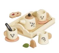 Petit Jour Set de Thé et Plateau en Bois FSC, Jouet pour Enfants 3+, 12 Pièces avec Tasses, Soucoupes, Théière, 25 x 18 x 6,5 cm, Le Toy Van