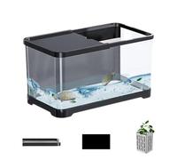 Petit kit d'aquarium - Démarreur d'aquarium - Bac à poissons rouges durable | Aquarium décoratif d'eau salée avec panier pour poissons d'aquarium créatif parfait pour méduses, guppys, crevettes et