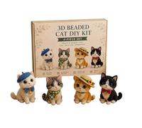 Petit kit de bricolage 3D avec perles pour animaux, adorable kit de perles pour oiseaux et animaux, kit de broderie avec perles avec instructions, ensemble de perles à broder pour animaux en perles