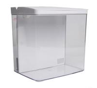 Petit kit de démarrage pour aquarium Betta avec éclairage LED réglable blanc et bleu et filtration intégrée pour affichage de bureau (blanc)
