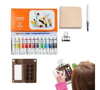Petit kit de palette de peinture - Ensemble d'aquarelle portable pour étudiants artistes, ensemble de voyage pour croquis de poche avec pinceau miniature | Fournitures d'art extérieures compactes pour